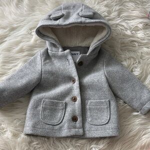 Old Navy Gray Kids Pea Coat with Hood